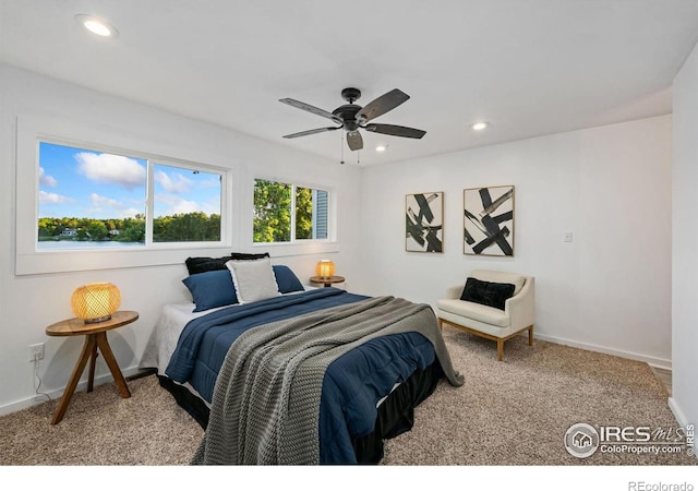 547 Spindrift Ct, Fort Collins, CO 80525 - bedroom with recessed lighting, carpet, and ceiling fan