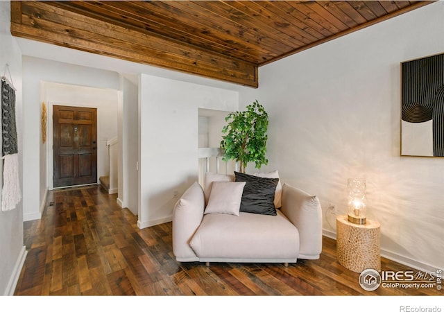 547 Spindrift Ct, Fort Collins, CO 80525 - living area featuring wooden ceiling and hardwood / wood-style floors