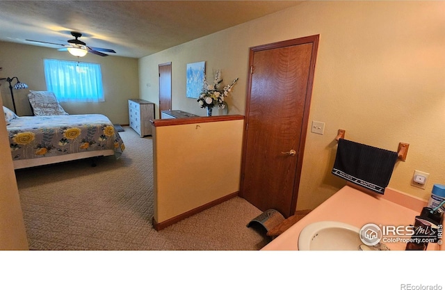 420 Applewood St, Brush, CO 80723 - bedroom featuring carpet floors and ceiling fan