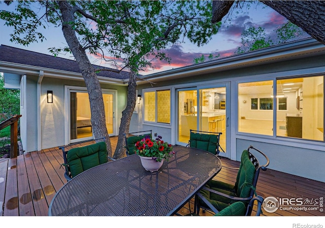 2545 Woodstock Pl, Boulder, CO 80305 - wooden deck with outdoor dining area