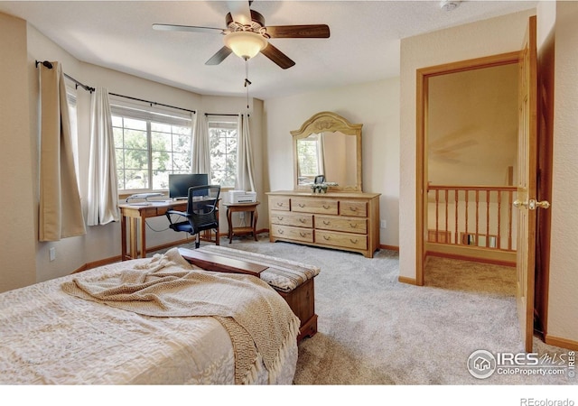 4500 Seneca St Unit 11, Fort Collins, CO 80526 - bedroom featuring carpet flooring, a ceiling fan, and an office area