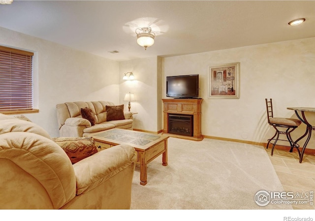 4500 Seneca St Unit 11, Fort Collins, CO 80526 - living room with a fireplace and light carpet