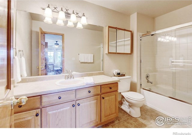 4500 Seneca St Unit 11, Fort Collins, CO 80526 - bathroom featuring vanity, shower / bath combination with glass door, and tile patterned floors