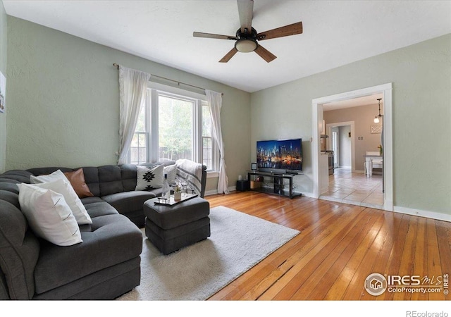 511 E Prospect Rd, Fort Collins, CO 80525 - living area with hardwood / wood-style floors and ceiling fan