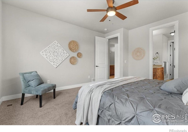1062 Mt Columbia Dr, Severance, CO 80550 - bedroom featuring carpet floors, a ceiling fan, and ensuite bathroom