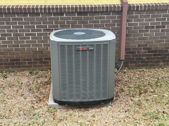 2821 Hillabee Rd, Alexander City, AL 35010 - exterior details with central AC unit and brick siding