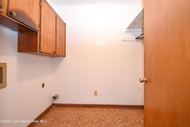 300 Hornsby Dr, Tallassee, AL 36078 - laundry room with cabinet space, hookup for an electric dryer, and baseboards
