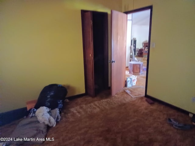 unfurnished bedroom with carpet floors