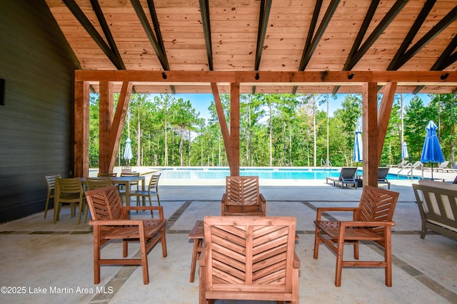 view of patio / terrace featuring a community pool