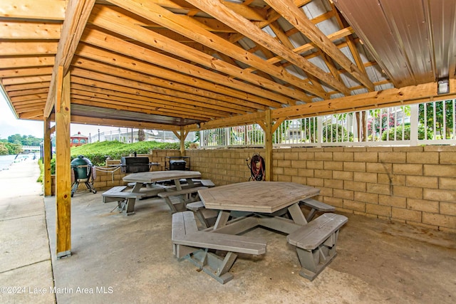 view of patio featuring outdoor dining area