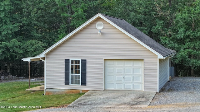 view of garage