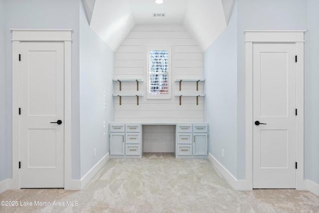1412 Annalue Dr, Auburn, AL 36830 - unfurnished office with light carpet, vaulted ceiling, and baseboards