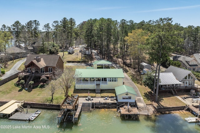 100 Royal Dr, Equality, AL 36026 - drone / aerial view with a water view