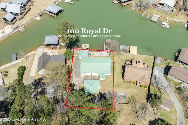 100 Royal Dr, Equality, AL 36026 - drone / aerial view with a residential view and a water view