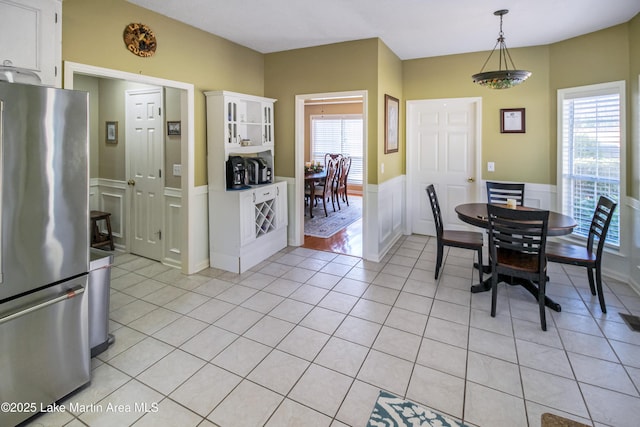 view of tiled dining space