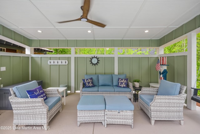 24 Hideaway Cir, Jacksons Gap, AL 36861 - view of patio / terrace with ceiling fan and outdoor lounge area