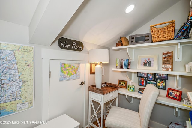 24 Hideaway Cir, Jacksons Gap, AL 36861 - living area featuring vaulted ceiling