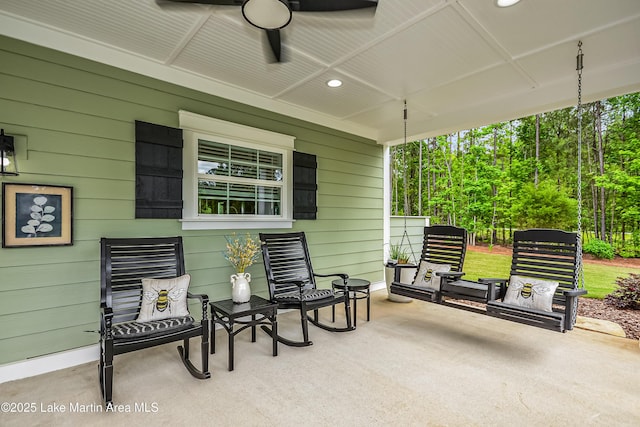 24 Hideaway Cir, Jacksons Gap, AL 36861 - view of patio / terrace with ceiling fan