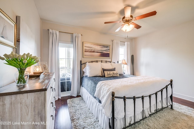 110 Village Loop Unit A103, Dadeville, AL 36853 - bedroom with dark wood-type flooring and a ceiling fan