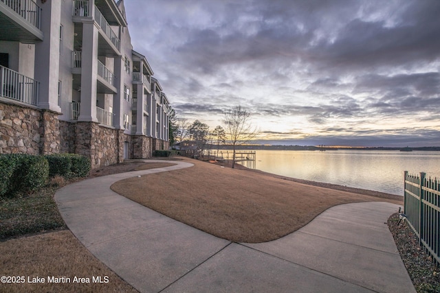 view of property's community featuring a water view