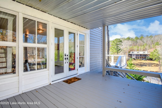 deck with french doors