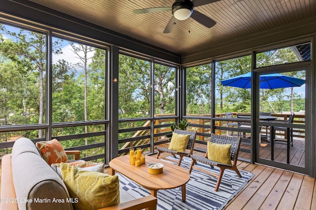 224 Village Trl, Dadeville, AL 36853 - sunroom featuring ceiling fan