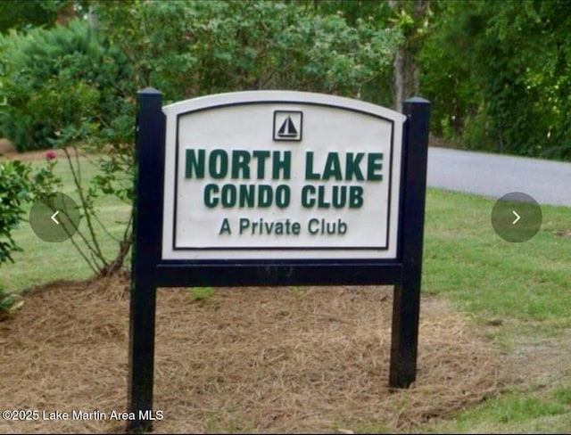 view of community sign