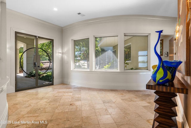 1020 Wake Robin, Eclectic, AL 36024 - entryway featuring baseboards, stone finish flooring, and visible vents