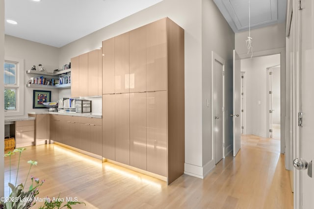 1020 Wake Robin, Eclectic, AL 36024 - interior space featuring baseboards, light wood-style flooring, and attic access