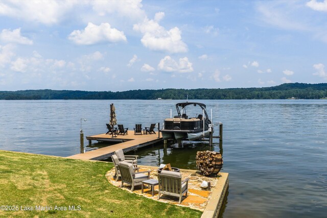 2082 River Oaks Dr, Jacksons Gap, AL 36861 - dock area with boat lift and a water view