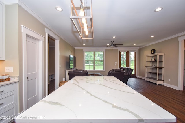 120 Rocky Creek Dr, Alexander City, AL 35010 - bedroom featuring ornamental molding, recessed lighting, and dark wood finished floors