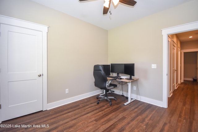 120 Rocky Creek Dr, Alexander City, AL 35010 - office space with ceiling fan and wood finished floors
