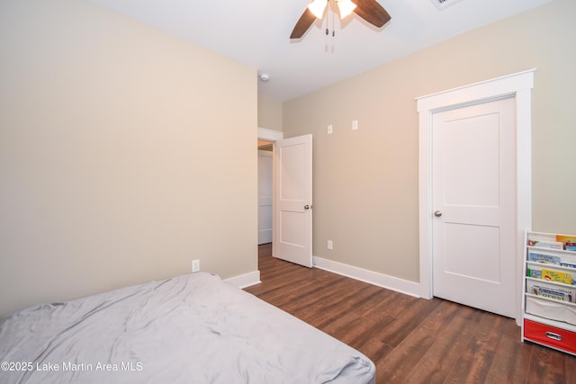 120 Rocky Creek Dr, Alexander City, AL 35010 - bedroom with dark wood-style floors and a ceiling fan