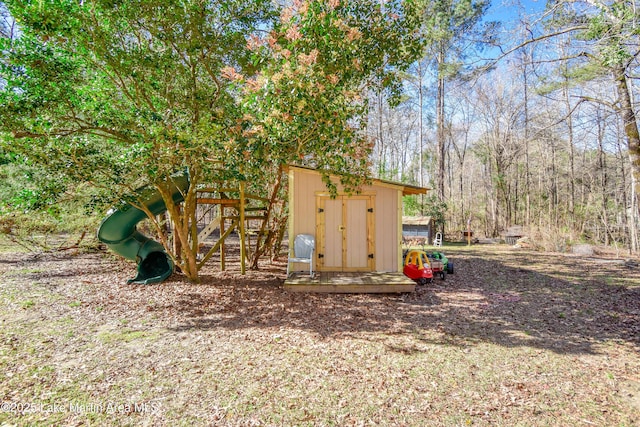 view of shed