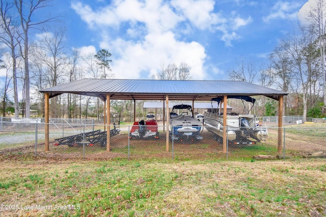 exterior space featuring a carport
