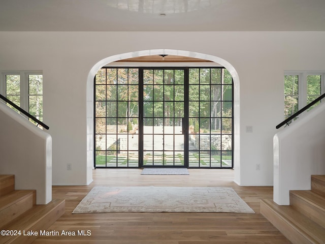 foyer entrance featuring light hardwood / wood-style floors