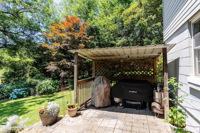 view of patio with grilling area