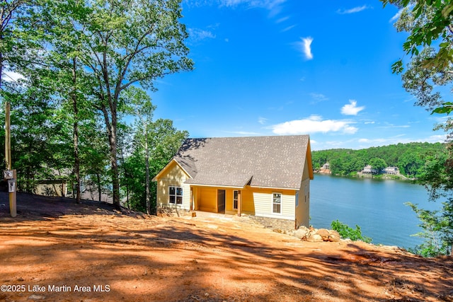 272 River Ridge Rd, Alexander City, AL 35010 - view of front of house featuring a water view and roof with shingles