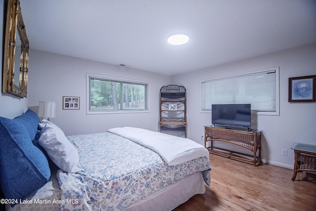 bedroom with wood-type flooring