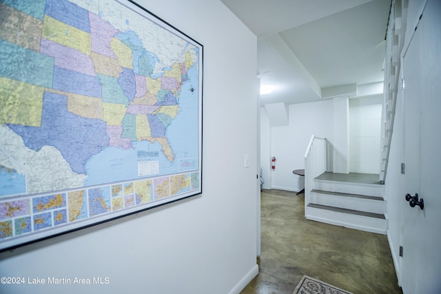 interior space featuring concrete floors