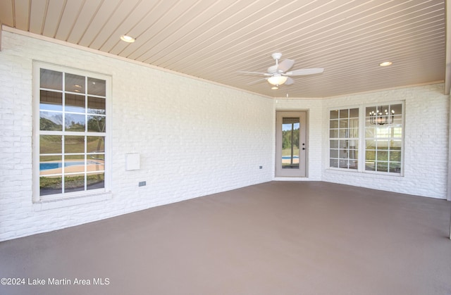 view of patio / terrace featuring ceiling fan