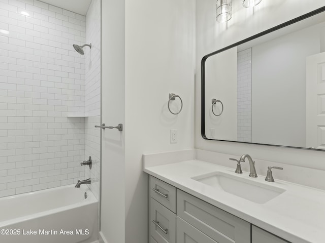 full bath with bathing tub / shower combination and vanity