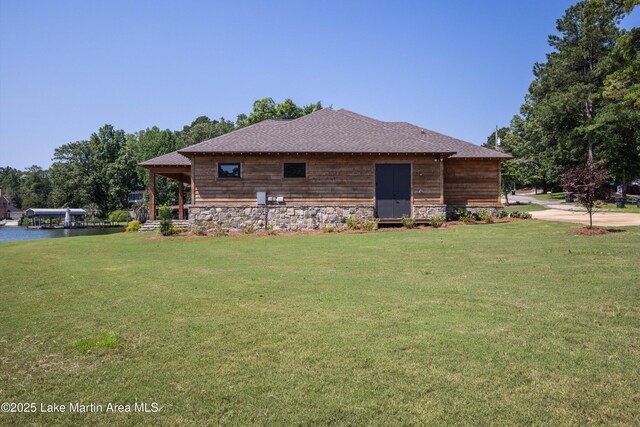 116 Water Oak Ln, Jacksons Gap, AL 36861 - view of property exterior featuring a lawn and a water view