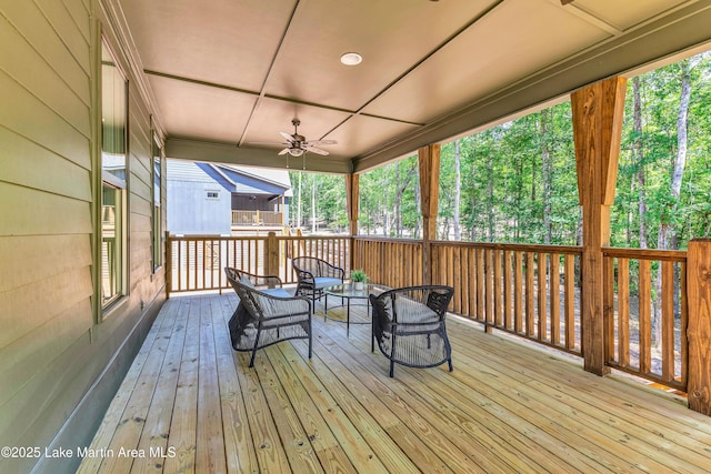 189 Magnolia Way, Dadeville, AL 36853 - wooden deck with a ceiling fan