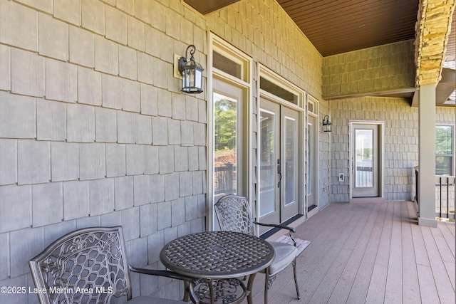 deck featuring french doors