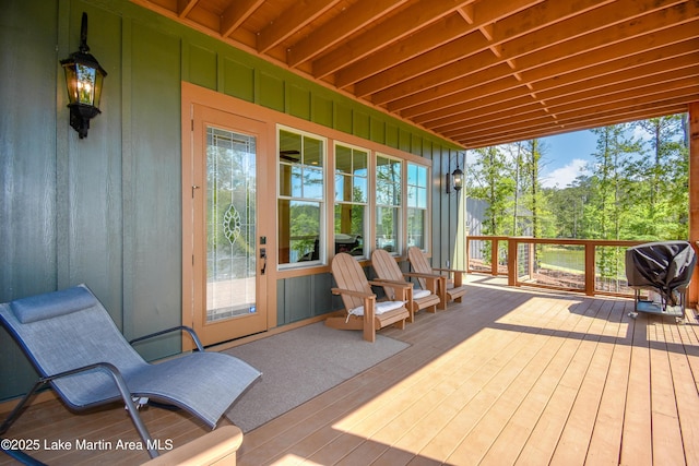 deck with area for grilling