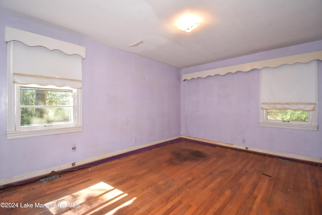 empty room with wood-type flooring