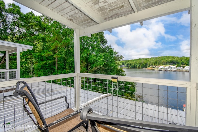 balcony with a water view