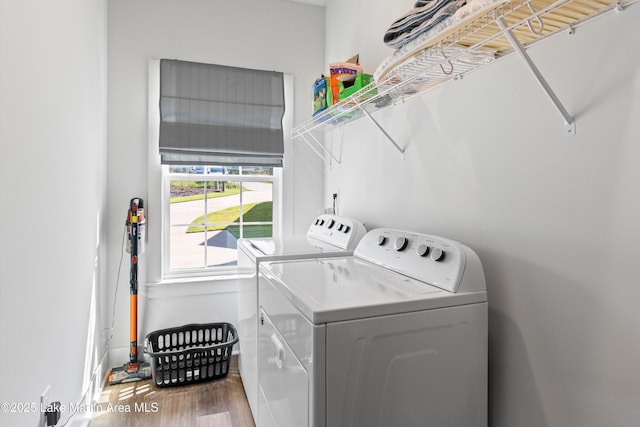 20 Heart Pine Ln, Dadeville, AL 36853 - laundry area featuring independent washer and dryer and wood finished floors