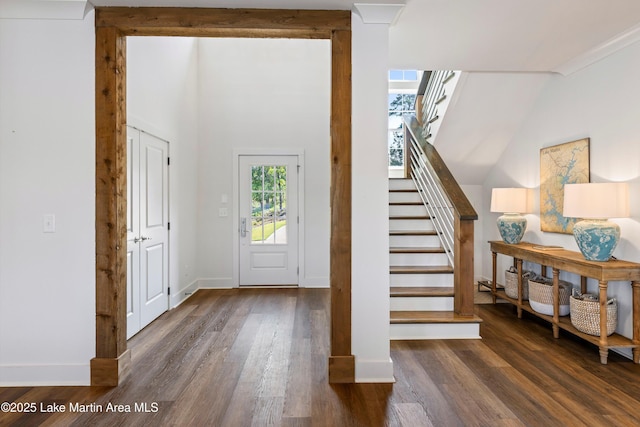 20 Heart Pine Ln, Dadeville, AL 36853 - foyer with wood finished floors and stairway